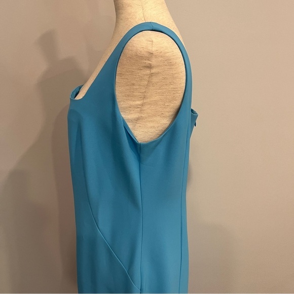Ann Taylor Blue Square Neck Sleeveless Blue Dress 10 - Picture 4 of 8